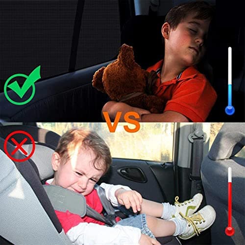 Joyblossom Pare Soleil Voiture Bébé,2 Pièces Chaussette pour Enfants et Animaux,Bloquer Les Rayons UV Anti Moustiquaire,Taille Universelle pour Plupart des Voitures