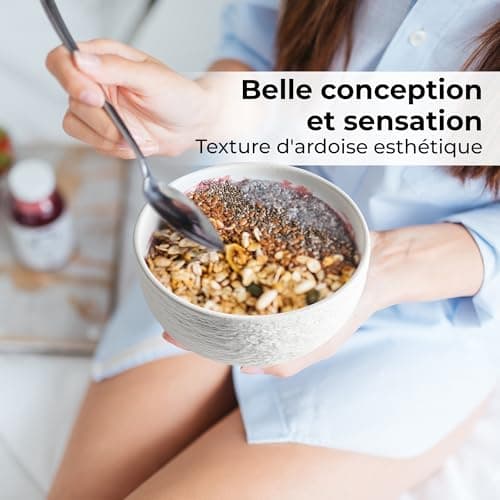 MIAMIO - 750 ml Bols/Saladiers, ensemble de 4 bols, bols à soupe, bols à céréales, bols de service en céramique - adaptés au micro-ondes, au lave-vaisselle et au four - Collection Oasis