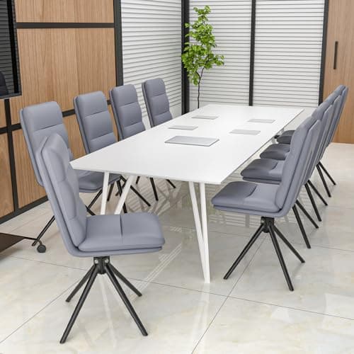 Chleby Lot de 2 chaises de Salle à Manger Confortable Chaise de Cuisine pivotante à 360 °, Chaise de Bureau, chaises en Cuir, Chaise rembourrée pour Salle à Manger, Cuisine, Salon, Bureau, Gris Bleu