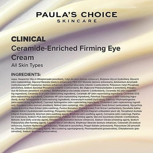 Paula's Choice CLINICAL Crème Contour des Yeux Céramides - Anti Agê Crème Hydratante Anti Rides & Ridules - Contour des Yeux avec Retinol, Vitamine E & C - Tous Types de Peaux - 15 ml