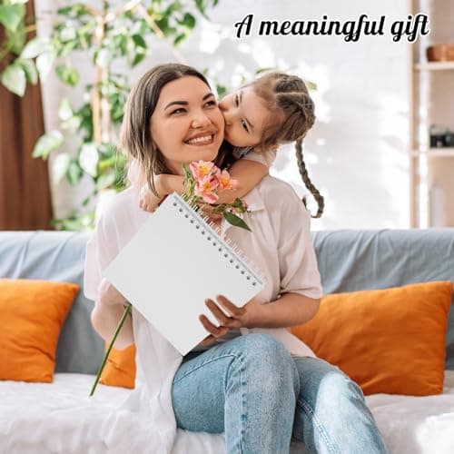 JAECU Album Photo Spirale Scrapbook 21x21cm, DIY Scrapbooking Album 40 Pages, Livre D'or pour Voyage Mariage Anniversaire Cadeaux pour Bebe Enfant Couple (Blanc)