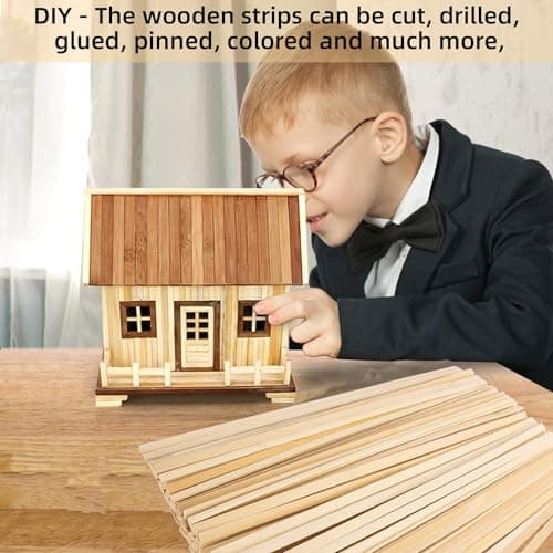 Bâtons en Bois 150pcs Baguette Bois Sûr Batonnet Bois de Bambou Réutilisable Batonnet en Bois Non Toxique et Environnement 30x0.9x0.3cm pour Travaux Manuels Modélisme Arts Projets de Bricolage