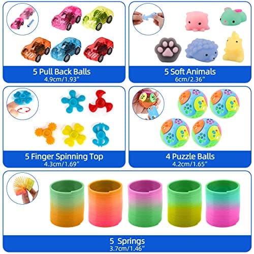 AmyBenton Pinata Anniversaire Garcon Fille, 200pcs Petits Cadeaux Anniversaire Enfants Invites, Assortiment Jouets Anniversaire, Récompenses de Classe Scolaire, Prix du Carnaval