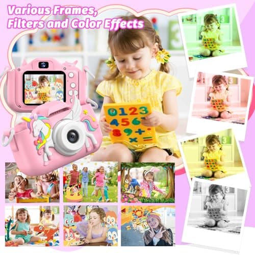 Appareil Photo Enfant, masterbee Appareils Photos Numériques Licorne Jouet pour Enfants 3 à 12 Ans, Cadeau Fille de Noël/d'anniversaire, Enregistreur Vidéo HD 1080p, Caméras Jeu Enfant