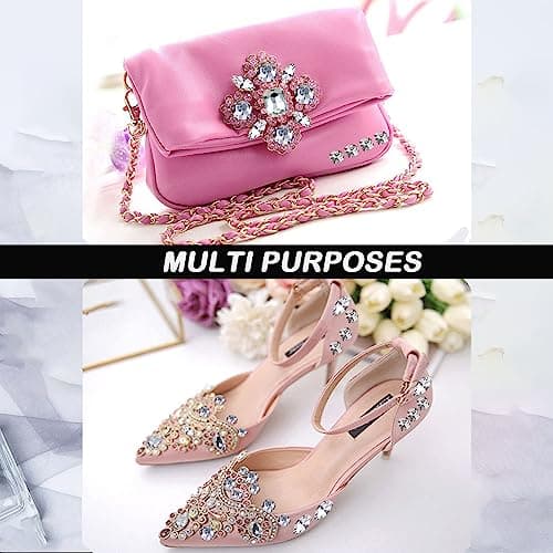 Yixinly 236 Pcs Strass a Coudre Verre, Gros Strass pour Couture avec Griffe, Strass Argenté Strass Vetement, Rhinestones Strass a Coudre, pour Vêtements DIY Artisanat, Chaussures, Sacs (Blanc)