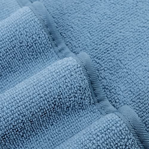 Polyte - 6 Serviettes de Bain en Microfibres - sèche Rapidement/ne Peluche Pas - Bleu