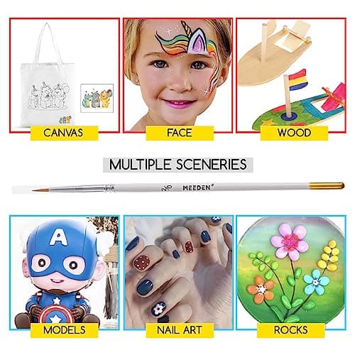 MEEDEN Lot de 2 pinceaux de Peinture de détail – 12 pinceaux Miniatures pour Les détails Fins et la Peinture Artistique – Acrylique, Aquarelle, Huile – Miniatures, modèles, Kits d'avion