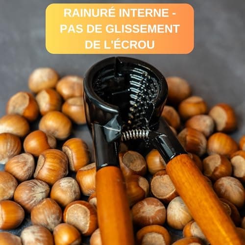 Casse-Noix Thiru avec poignée en Bois élégante - Casse-Noix pour Noix - Casse-Noix sans écrasement - Transmission de Force Facile (poignée en Bois Basic)