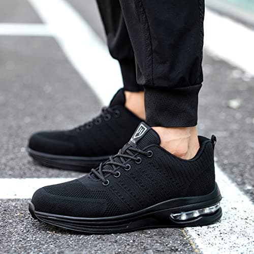 Baofular Chaussures de Sécurité Hommes Femmes Légère Basket Securite Confortable Antidérapante Chaussures de Travail Respirantes Noir 42 EU 260