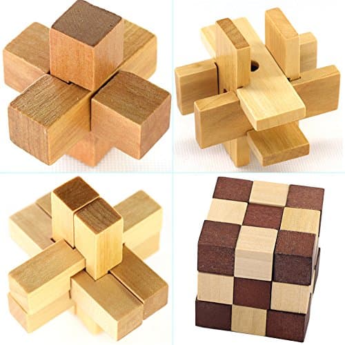 Gracelaza Casse-Tête en Bois Set 4 Pièces - Jouet de Puzzle en Bois - 3D Puzzle en Bois - Jouets pour des Enfants et des Adolescents
