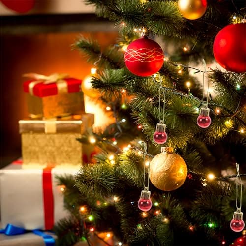 Lot de Mini Boules de Noël incassables - Décoration de Noël - 2 cm (Rouge)