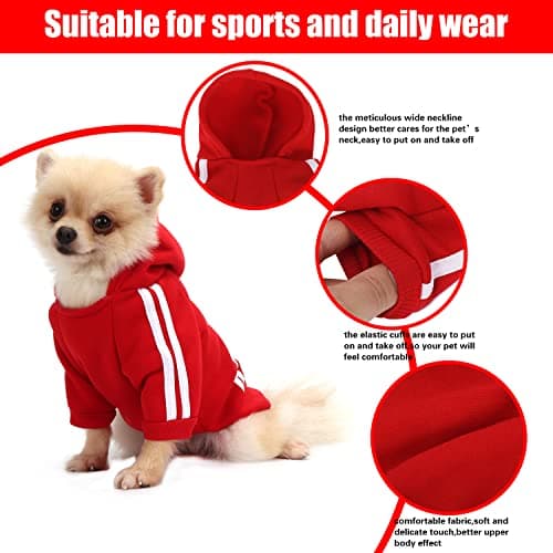 QiCheng & LYS Manteau Chiot Polaire, Manteau Chien, Chihuahua Pull,Vêtements Chien Chihuahua,Manteau Hiver pour Chien (Rouge, Large)