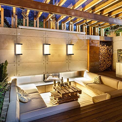 Klighten 2 Piece 24W LED Extérieur Applique Murale, 3000K, IP65 Imperméable Lampe murale, Moderne Applique Murale Rectangulaire pour l'Intérieur, l'Extérieur, le Patio et plus. anthracite