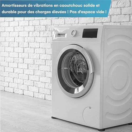 Plemont Patins anti-vibration | FABRIQUÉ EN ALLEMAGNE | Accessoire pour BOSCH, Privileg, AEG, Siemens | Amortisseurs Anti-Vibration | Tapis Anti-Vibration