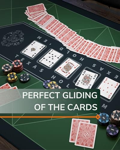 Bullets Playing Cards - Tapis de poker - Design Paulie - Rectangulaire - Gris clair - 160 x 80 cm