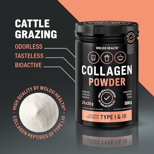Poudre de collagène de pâturage avec peptides de type 1 & 3 - Collagène bioactif au goût neutre