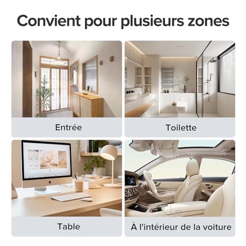 Désodorisant Voiture Ceeniu - Dure 60 jours, Parfum Solide Concentré à Base de Polymère, 0% d'Alcool, 0 Additifs, Résistant à la Chaleur, Coque en Alliage d'Aluminium, Clip ou Suspension, Intense