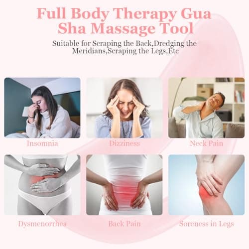ACWOO Outil de Massage Gua Sha, Gua Sha Corps Masseur avec Poignée, Grand Gua Sha Corps Cellulite Guasha Conseil pour Jambes, Cou, Abdomen, Dos Élimine le Stress Musculaire, Soulage la Fatigue