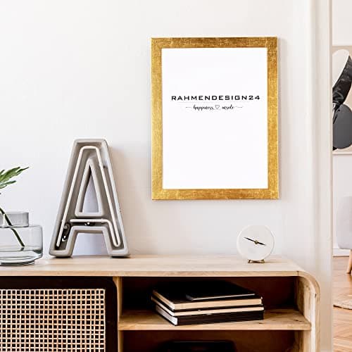 Rahmendesign24 Cadre photo Tokio 50 x 70 cm (format poster) doré feuille - Cadre amovible - Cadre pour poster, puzzle