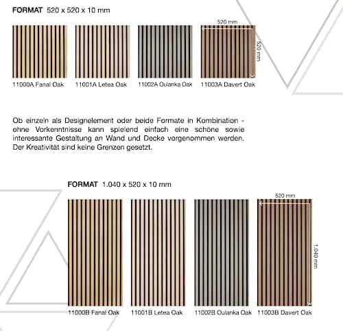 Lamelles 3d panneaux bois panneaux muraux & de plafond décor insonorisation feutre - modernes Lattes 3D (11000a)