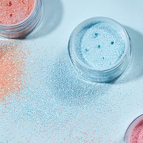 Secoueurs à paillettes pastel par Moon Glitter (Paillette Lune) – 100% de paillettes cosmétique pour le visage, le corps, les ongles, les cheveux et les lèvres - 3g - Assortiment de 6 couleurs