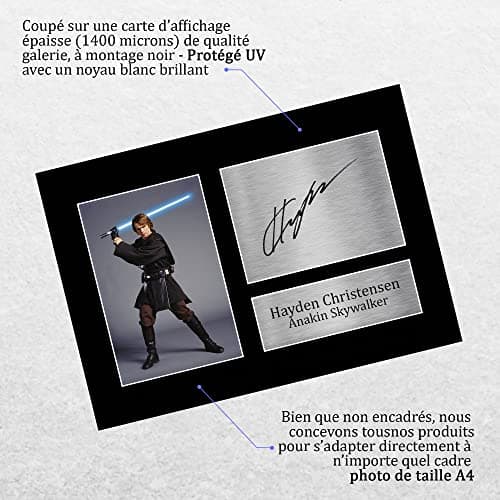 HWC Trading A4 Hayden Christensen Star Wars Anakin Skywalker Cadeaux Imprimé Signé Autographe Photo pour les fans de cinéma - A4