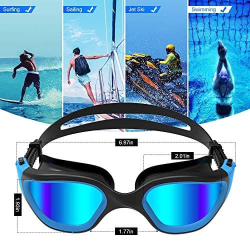 ZIONOR G1 Polarisées Mirror Lunettes de Natation pour Unisex Adulte Homme Femme, Anti Buée, 100% Anti UV Lunettes de Plongée