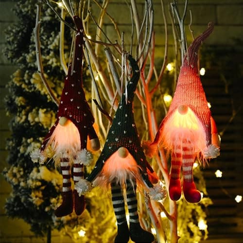 Anyingkai 5 Pièces GNOME De Noel Lumineux,GNOME de Noel Peluche Lumineux,Lutin De Noel Decoration GNOME,Lutins de Noel éclairé,Bseical Lutin de Noël,Décor Maison Cadeau Noel (5A)