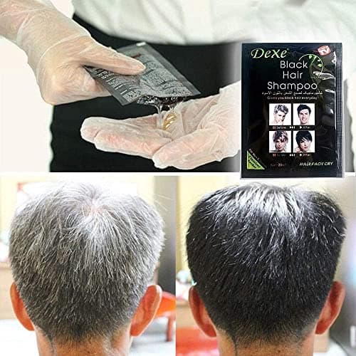 YUOLITA 10 PCS Shampooing Cheveux Noirs pour Hommes Femmes, Teinture Instantanée Cheveux Shampoing aux Ingrédients Naturels Dure 30 Jours Shampooing Teinture Cheveux
