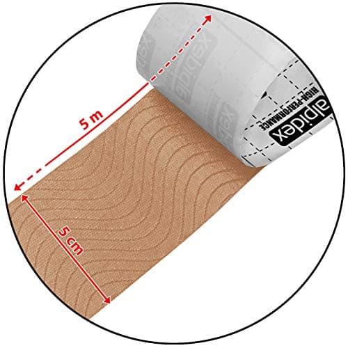 ALPIDEX Ruban Adhésif de Kinésiologie 5 m x 5,0 cm Diverse Couleurs 1/3/ 6/12 Rouleaux E -Book Exemples D'application Bandes Kinesiology Tape, Couleur:couleur de la peau, Quantité:6 rouleaux