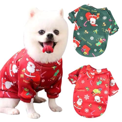 Chien Hiver Pull Père Noël,Pull Pet Noël Père Noël,Pull Chiot Père Noël,Pull-Overs pour Chiens,Pull pour Chien,Cadeau pour Chien