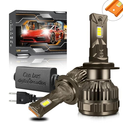 Kairiyard Ampoule H7 LED, 60W 10000LM 6000K Blanc Froid 200% Luminosité Super Lumineux Angle de Faisceau réglable à 360 degrés Xenon H7 LED Anti Erreur Voiture Kit de Conversion IP67 étanche.