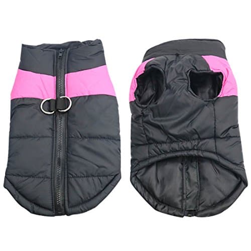 Idepet Manteau d'hiver pour Chien Vêtements Imperméables pour Petit Moyen Grand Chien Chat Taille S L L XL XXL 3XL 4XL 5XL (S, Rose)
