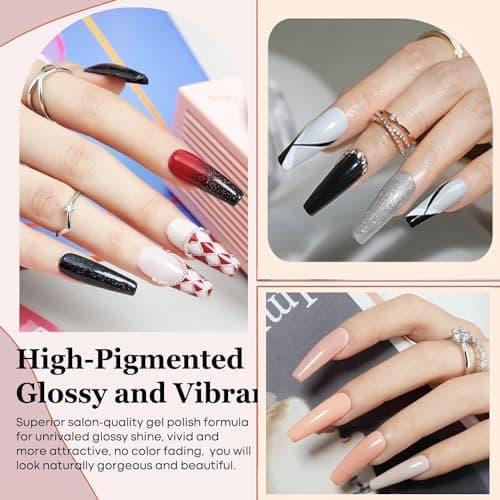 modelones Kit Ongle Gel Uv Complet, Kit Vernis Semi Permanent -Lampe Uv Ongles Gel 48W-12 Couleurs Rose Blanc Rouge Vernis à Ongles -Base Top Coat-Strass Décor Kit Manucure Salon DIY Home Nageldesign