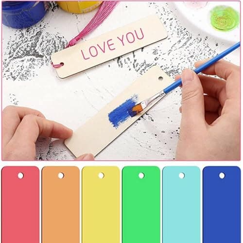 Lot de 50 étiquettes rectangulaires en bois brut avec trou pour le nom de la bouteille de vin - Pour loisirs créatifs - Pour fête de mariage, Noël, projets de bricolage