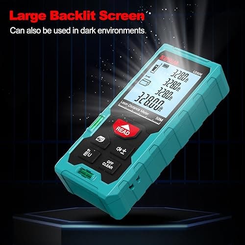 Télémètre Laser Mètre Laser 50M Numérique avec 2 Niveaux à Bulle,Mesure de Longeur Surface Volume Pythagore Kiprim LD50E