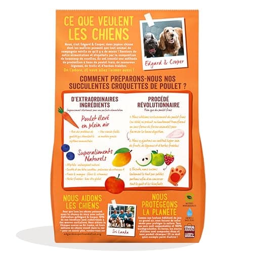 Edgard & Cooper Croquettes Chien, (Poulet Frais, 2.5kg) sans Céréales, Viande fraîche et protéines de qualité, Vrais ingrédients pour Chiens, Hypoallergénique, sans sucres ajoutés