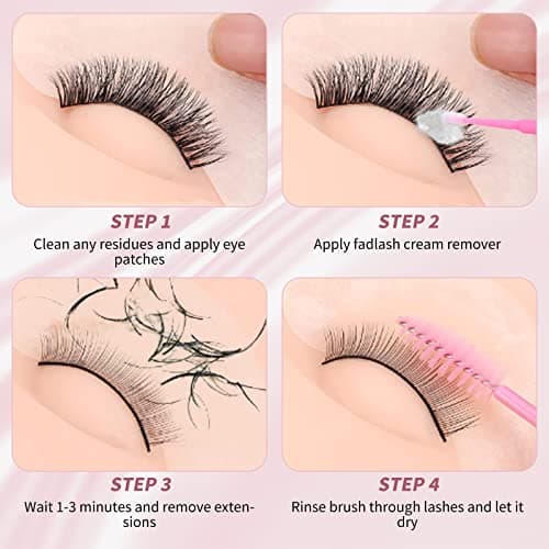 FADLASH Crème Remover Cils Extension Depose Extension Cils 10g Dissolvant Pour Extension Retirer Extension Cils Crème Démaquillante Dissolvante Irritante Pour Les Peaux Sensibles (Rose)