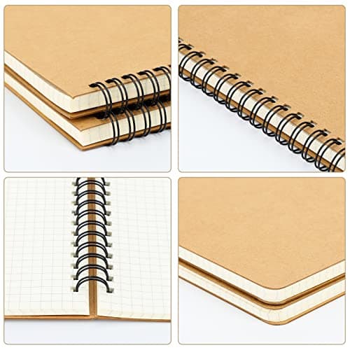 Yarotm Carnet A5 Carreaux 5mm - Lot de 8 Pack Cahiers à Spirales a5-60 Feuiles Petits Carreaux Carnet à Spirale - Papier 100g Bloc Note - Graph Grid Paper Notebooks A5 Bulk