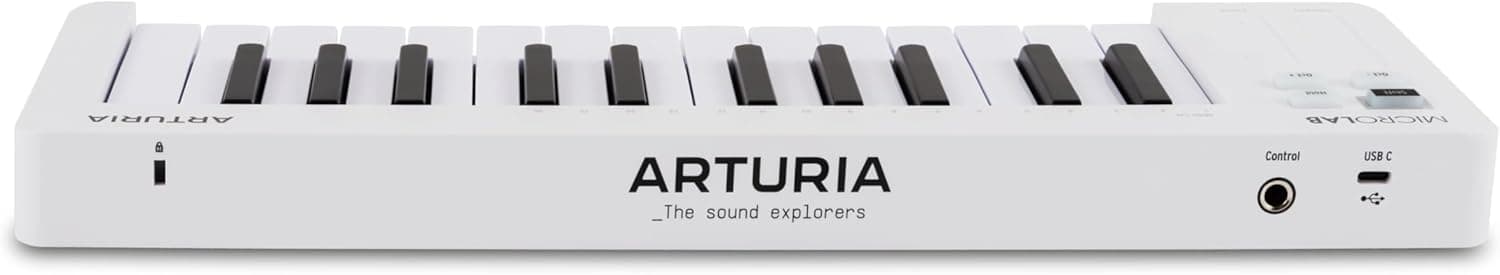 Arturia MicroLab Mk3 White - clavier midi | Détails clés : Mk3, contrôleur MIDI universel pour production musicale, blanc