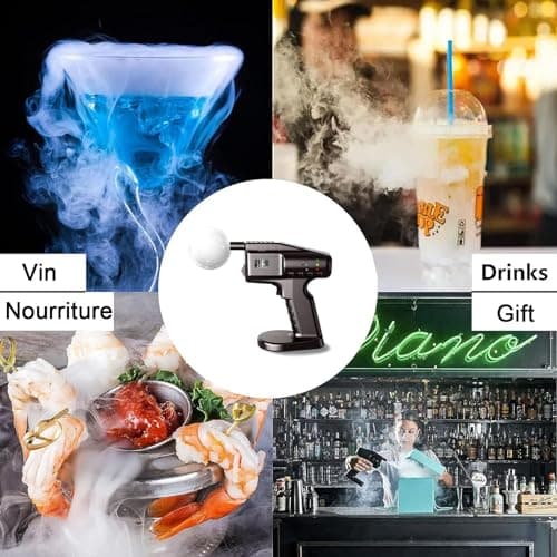Fumoir a froid Accessories-Witriolik Liquide À Bulles 50mL x2, Cocktail Bubble Maker Pistolet À Fumer Portable Pistolet À Bulles De Fumée Chargement USB pour Aliments fumés, Barman à Domicile