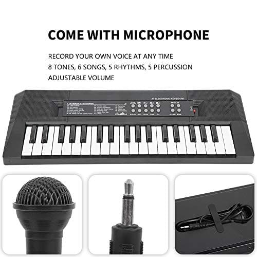 Clavier électrique Clavier musical électronique portable à 37 touches avec fonction d'enregistrement de microphone pour l'apprentissage des enfants