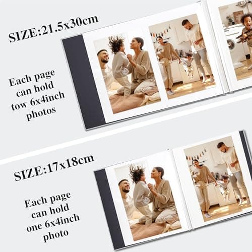 Vienrose Album Photo Adhesif 10x15 Petit Album Photo Vide 40 Pages en Lin Relié 21,5x30 cm DIY Album Scrapbooking avec Un Stylo Métallique pour Mariage Bébé Famille Voyage, Blanc