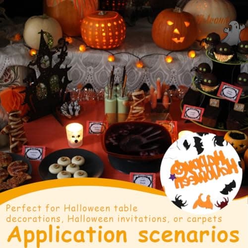 UENXRXE 3 Sacs Halloween Décorations Citrouilles Araignées Chauves-Souris Sorcières Crânes Fantôme Halloween Confettis Pour Halloween Décorations De Table Fête Fournitures