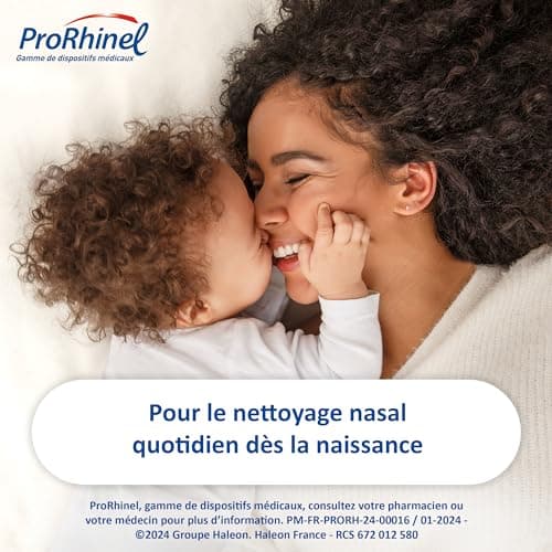Prorhinel Lot de 6 Sérums Physiologiques. Hygiène Quotidienne pour Nez Sec ou Irrité, Allergie et Rhume. 180 Unidoses. Fabriqué en France