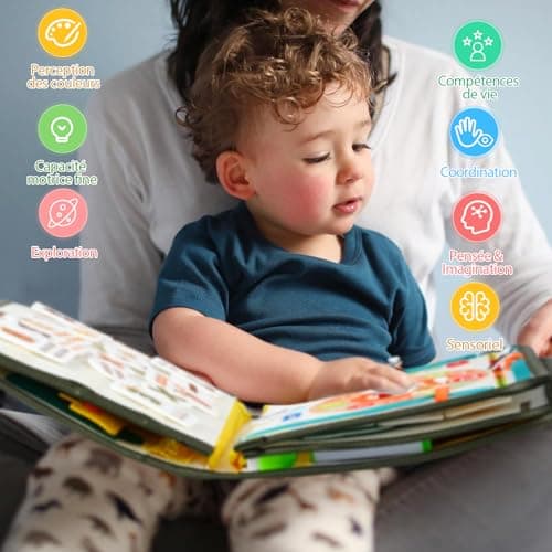 Française Busy Board Jouet Montessori 2 Ans, 8 in 1 Jeux Montessori Éducatif Jouets d'Activité et de Développement, Jeux Avion Voiture Enfant Voyage, Cadeau pour Enfants Garçon Fille 1 2 3 4 5 Ans...