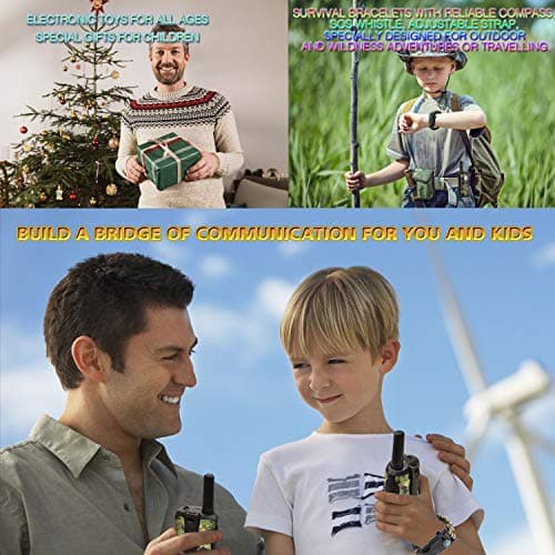 Jouets Garçon 4-12 Ans Talkie Walkie Enfants 8 Canaux Radio Bidirectionnelle avec LCD Lampe pour Aventure Camping Jouet Exterieur Anniversaire 5 6 7 8 Ans Cadeau Garçon