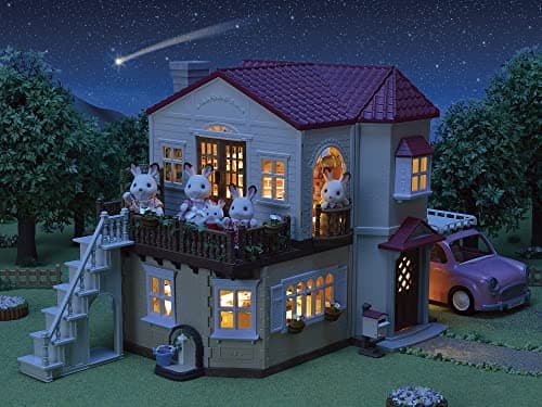 Sylvanian Families - La grande maison éclairée et sa pièce secrète - Maison avec + 10 accessoires - Plongez dans l'univers de la famille Sylvanian - Figurines miniatures - Jouet enfant 3 ans - 5716