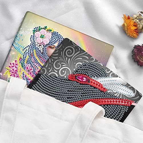 DCIDBEI DIY Cahier d'écriture de Dame en Robe Noir Carnet de peinture au diamant Bloc Note Fournitures Scolaires Rentrée scolaire,Diamond Painting Cadeaux d'anniversaire A5 50 Feuilles100 Pages