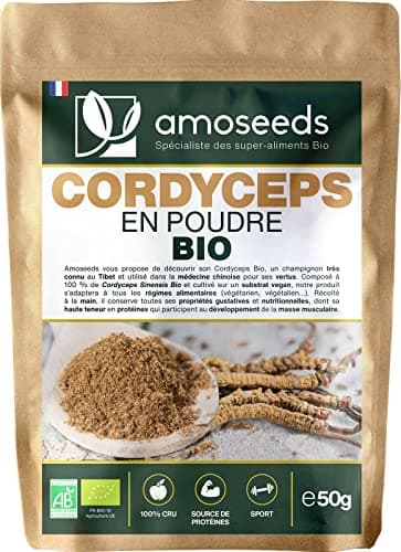 Cordyceps en Poudre Bio 50G | Qualité Supérieure | Anti-fatigue, Anti-stress, Énergie, Immunité